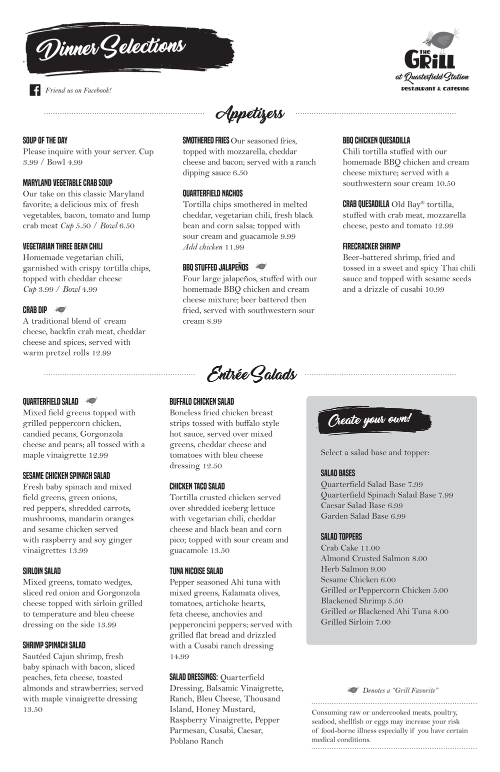 Dinner The Grill at Quarterfield Station