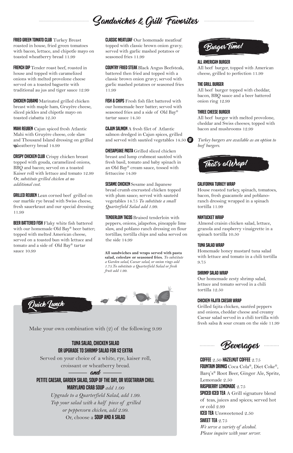 Lunch The Grill at Quarterfield Station