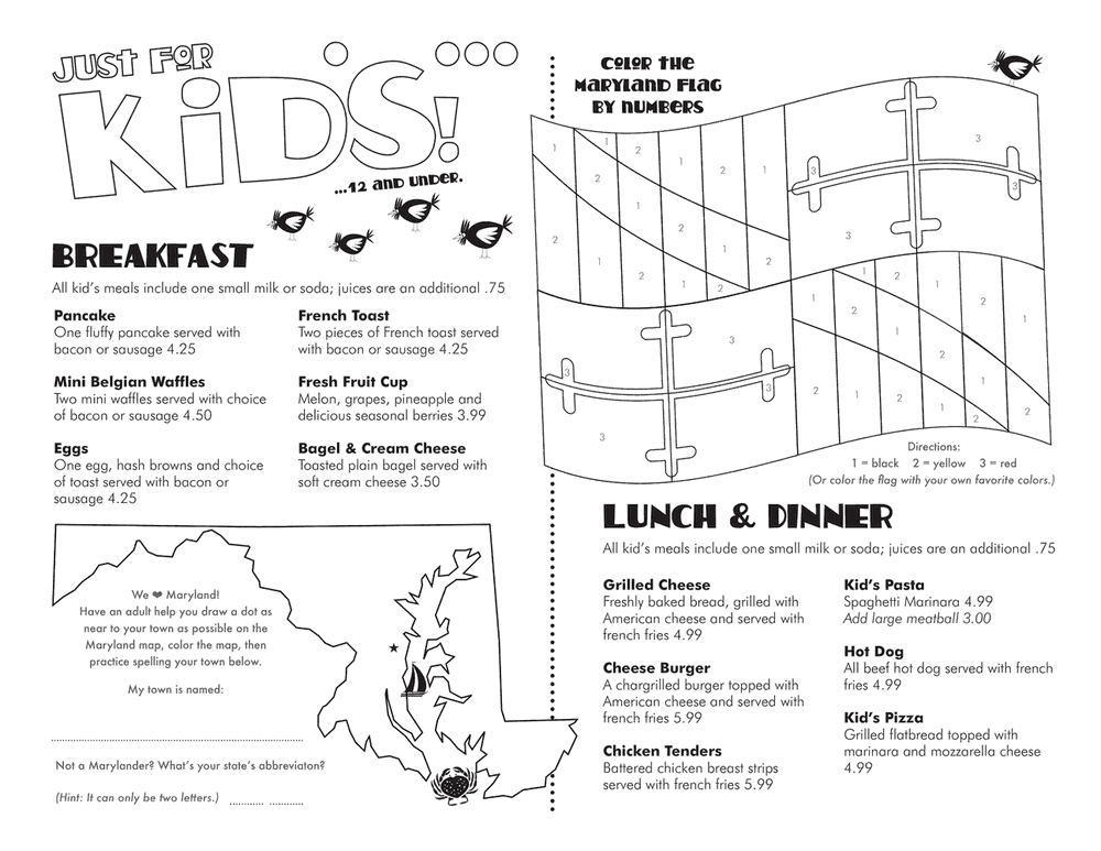 kids menu