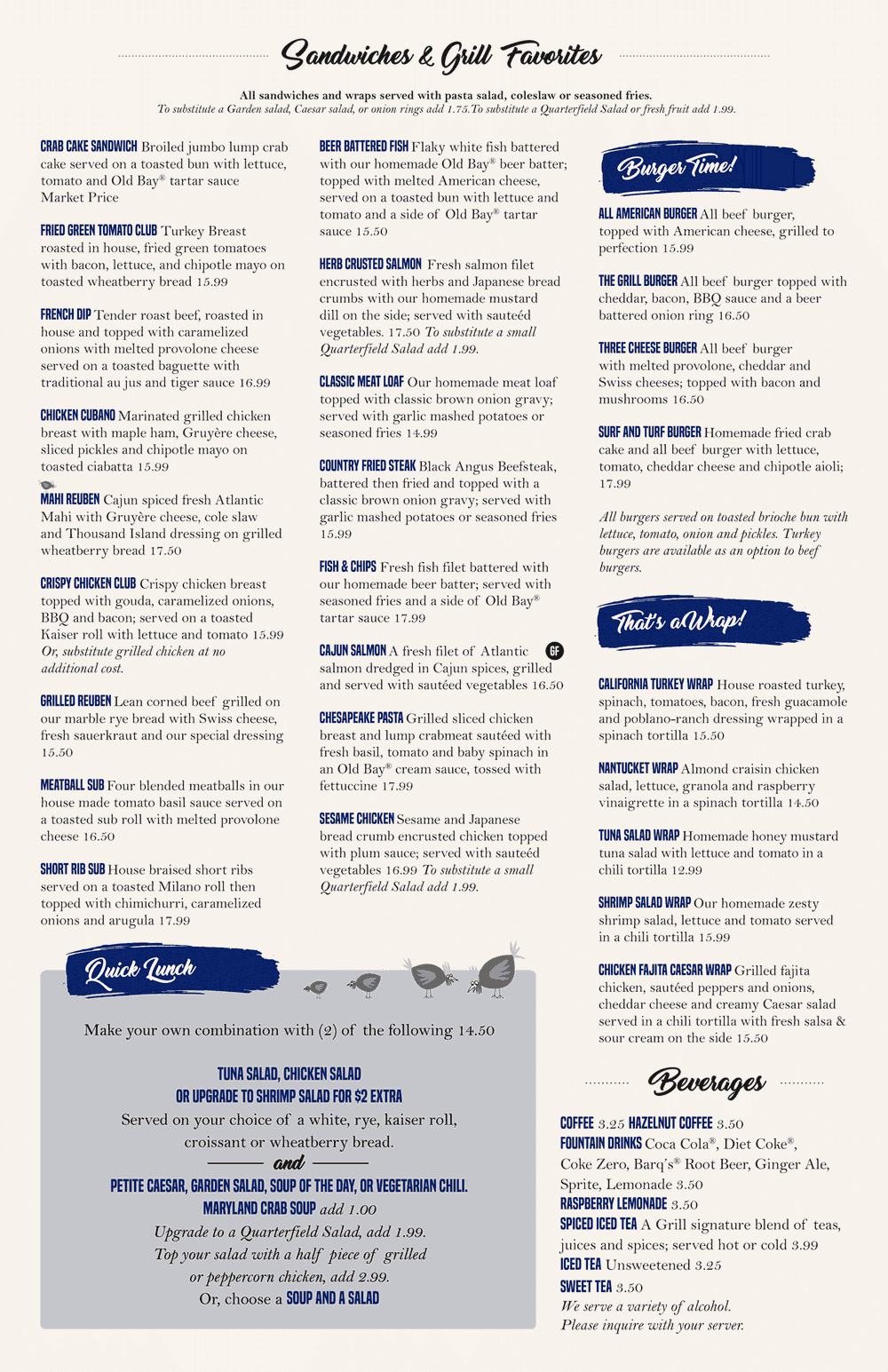 lunch menu
