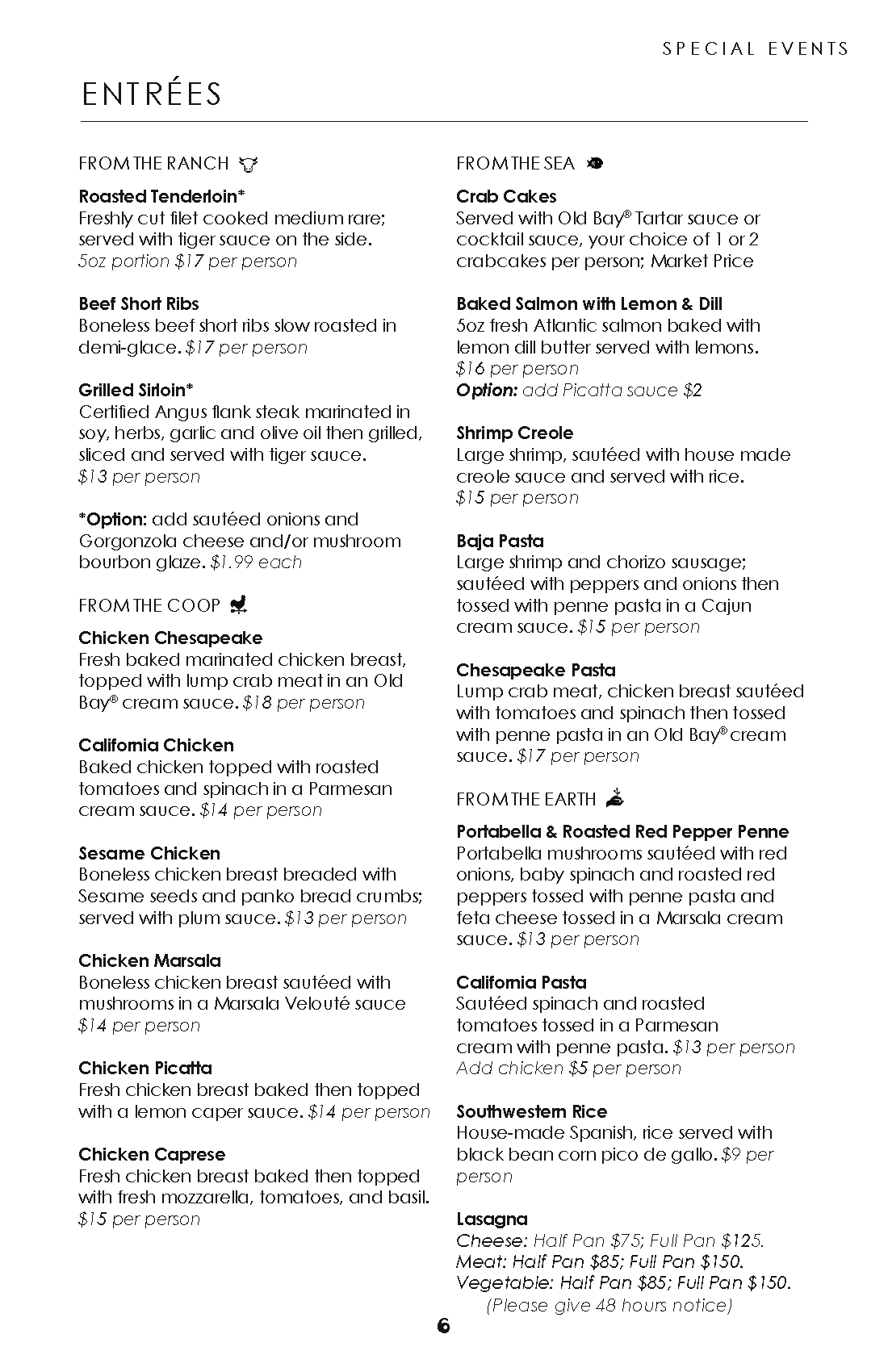 Catering Menu Page 6