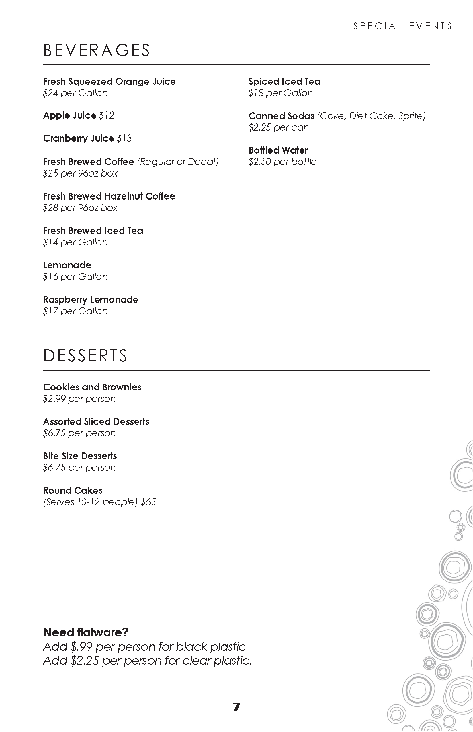 Catering Menu Page 7