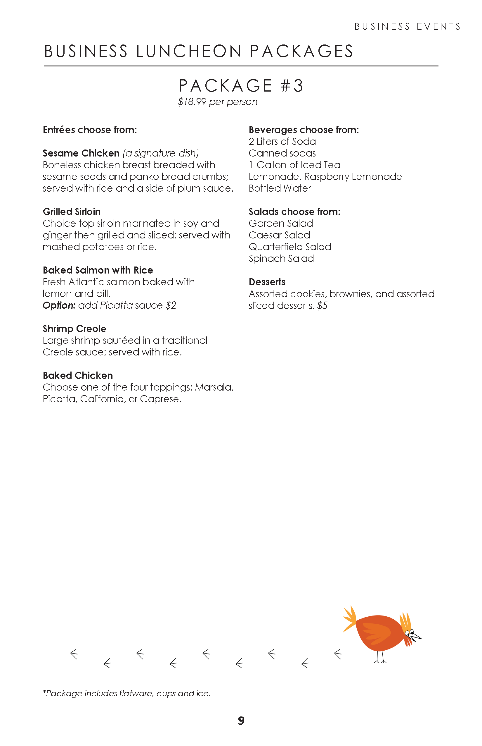 Catering Menu Page 9