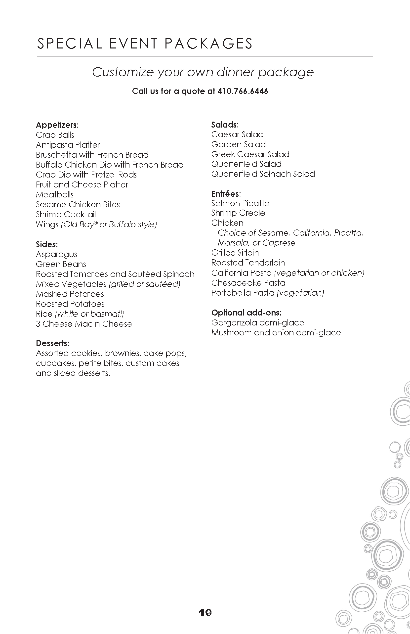 Catering Menu Page 10